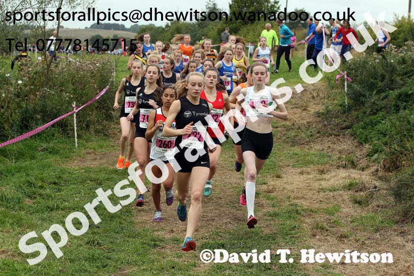 Girls under-15s, Start Fitness North Eastern Harrier League, Tanfield, County Durham. Photo: David T. Hewitson/Sports for All Pics